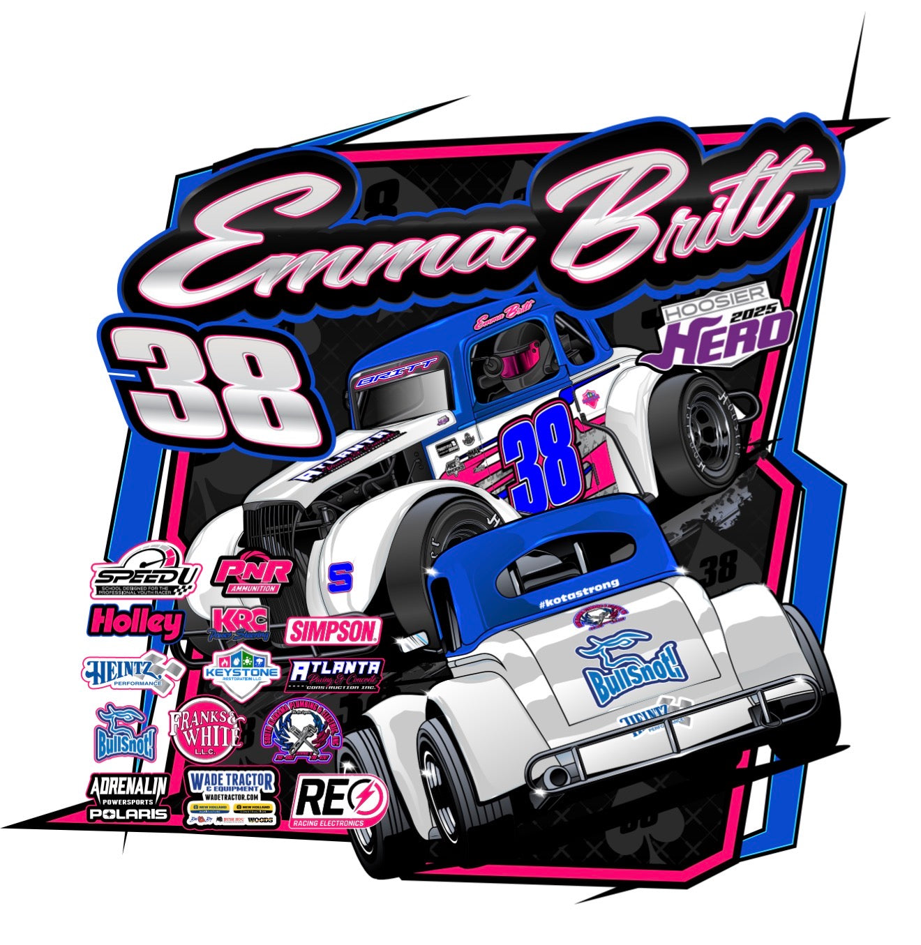 NEW Emma Britt Racing T-Shirt with Race Car